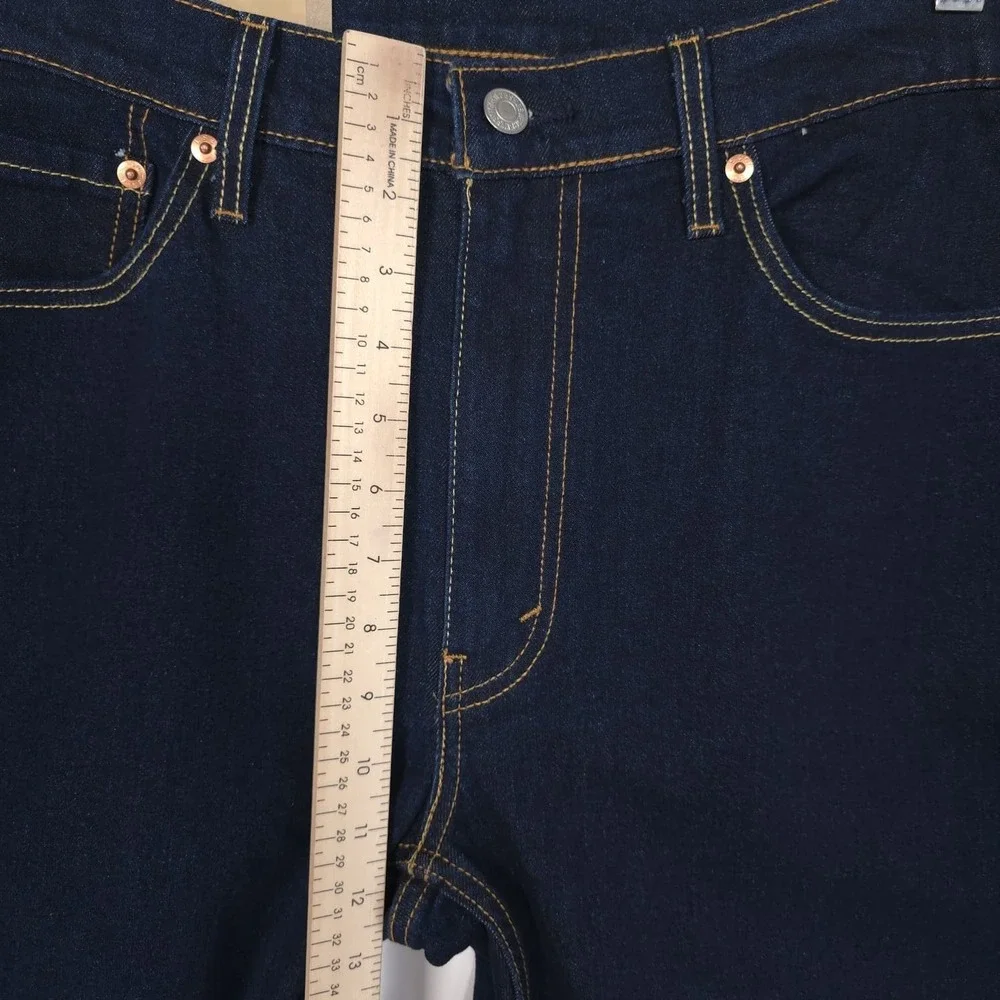 LEVIS 514 Mens New Jeans Straight 36X31 Dark Wash Stretch 00514-3181